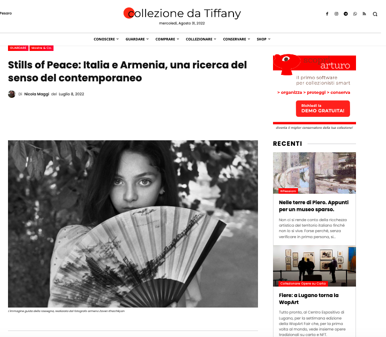 Collezione da Tiffany – Stills of Peace: Italia e Armenia, una ricerca del senso del contemporaneo