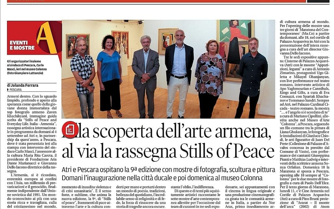 Il Centro – Alla scoperta dell’arte armena, al via la rassegna Stills of Peace